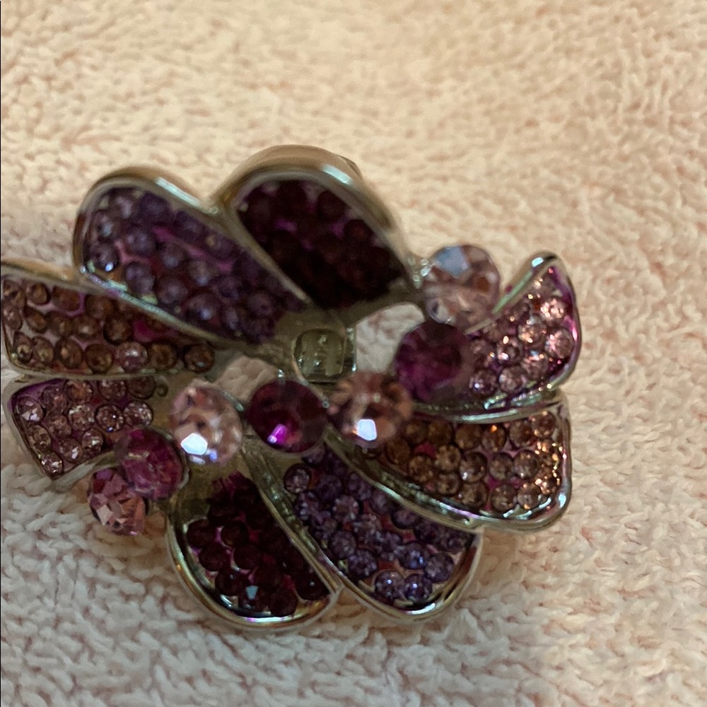 Elegant Pink and Purple Flower Brooch